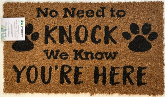 "No Need to Knock" Doormat