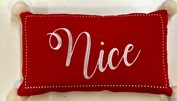Naughty and Nice Pillow