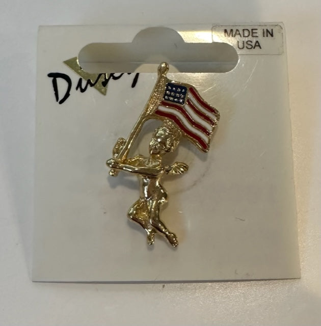 Angel w/ US Flag Pin