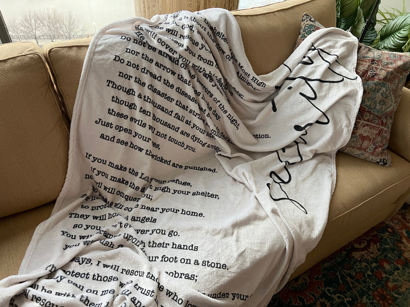 Psalms 91 Covered in God's Word Throw Blanket