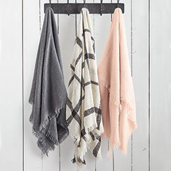 Wrapped in Love Scarf - Plaid, Grey, Blush