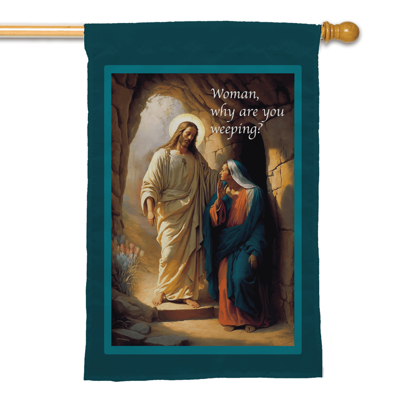 Jesus & Mary at the Tomb on Easter Banner