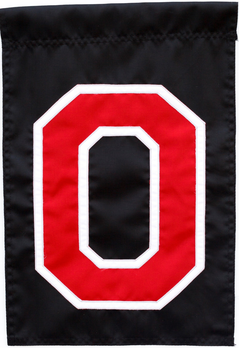 Ohio State Buckeyes Woody Block O Garden Flag