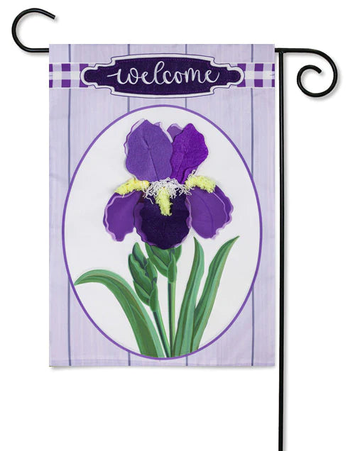 Spring Iris Welcome Garden Flag