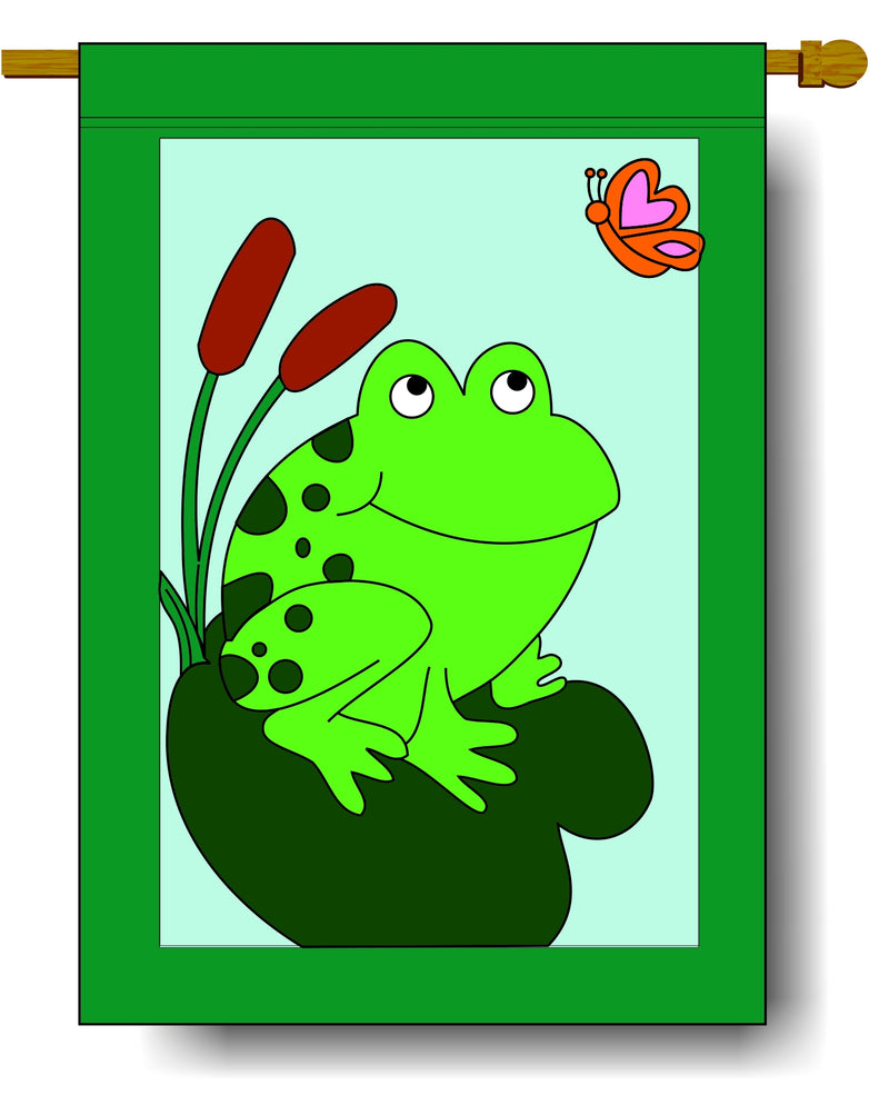 Lillypad Frog Banner Flag 28 x 40 inch Animals