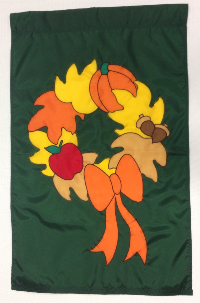 Autumn Wreath (Green) Banner Flag 28 x 40 inch Autumn