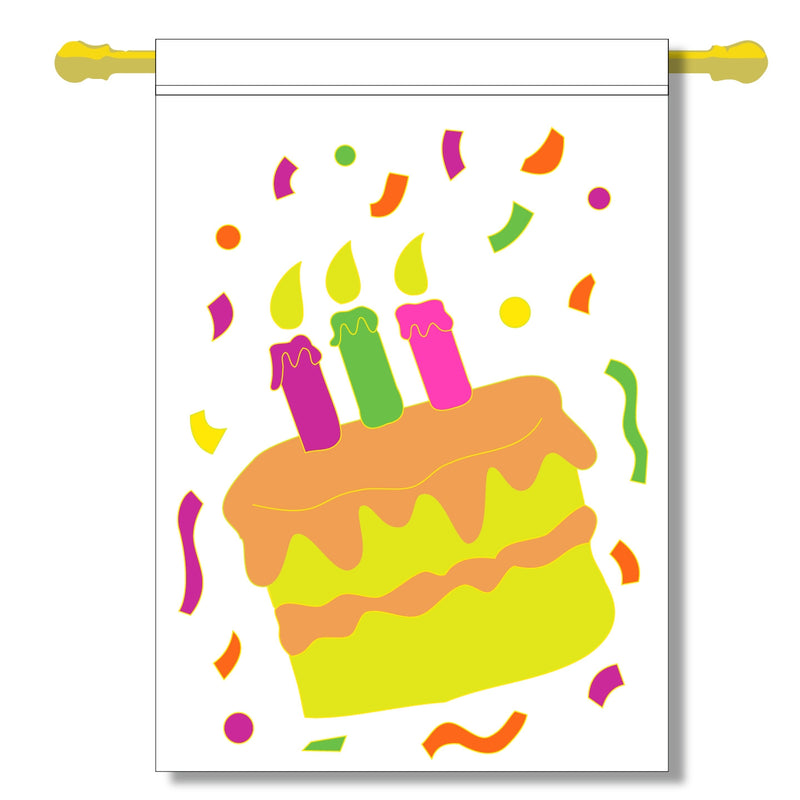 Birthday Cake Celebration Banner Flag 28 x 40 inch Special Occasions