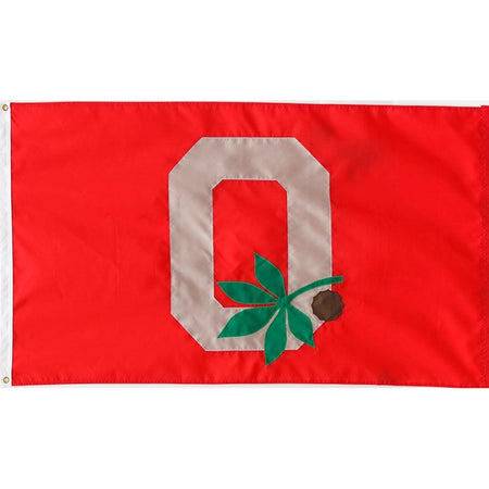 Ohio State Buckeyes Block O Leaf & Nut Flags