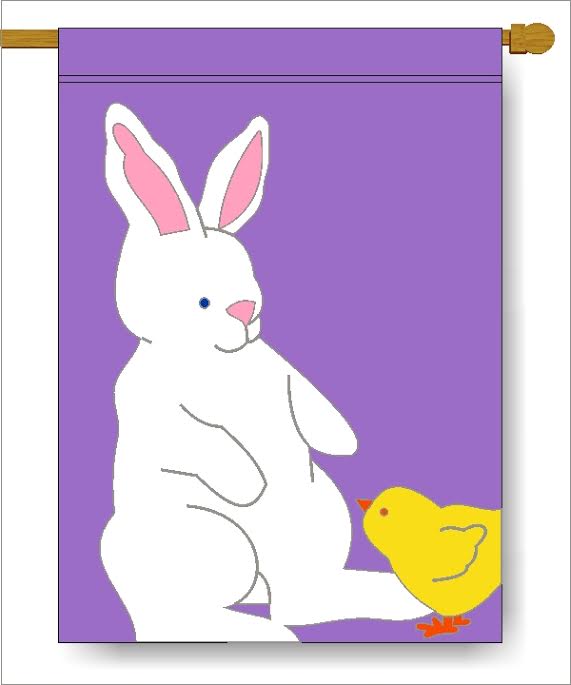 Bunny & Chick Banner Flag 28 x 40 inch Easter