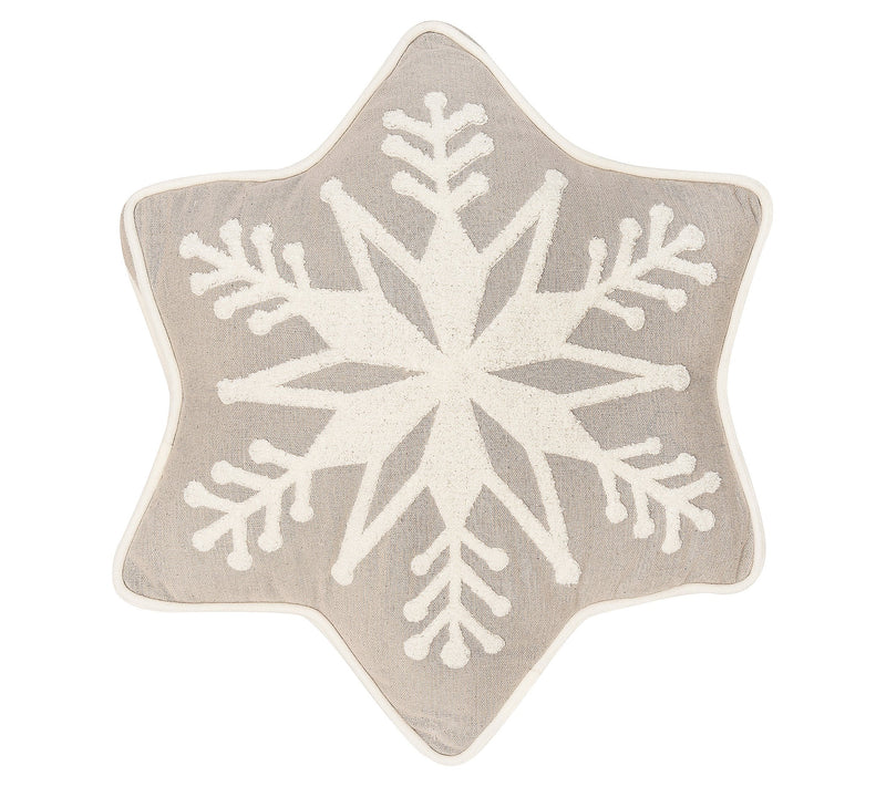 Snowflake Shaped 18" x 18" Tufted Throw Pillow