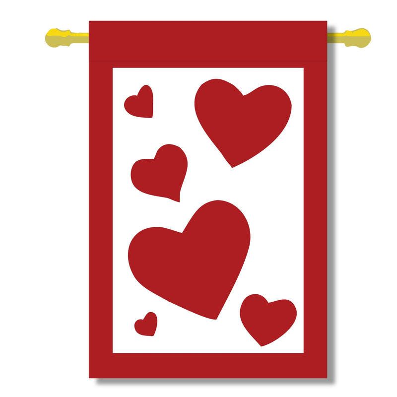 Heart Cluster Banner Flag 28 x 40 inch Valentine's Day
