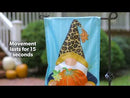 Motion-Activated Fall Gnome with Pumpkin Garden Kickin Flag