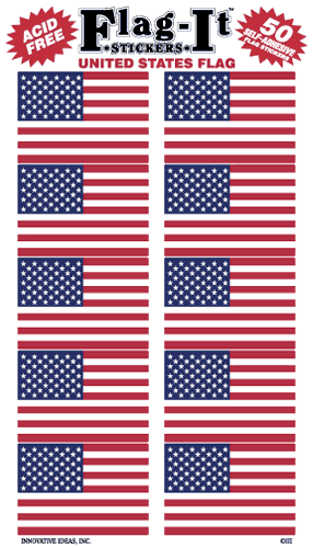USA MINI FLAG-IT STICKERS - 50 Pack