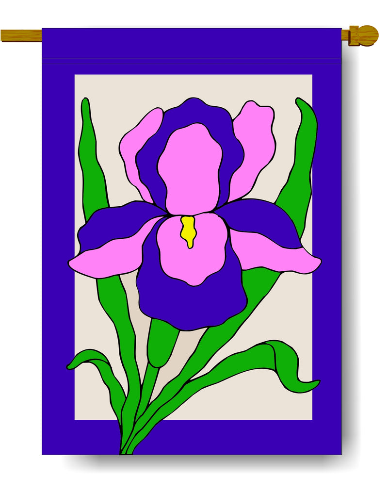 Garden Iris Banner Flag 28 x 40 inch Flowers, Spring, Summer