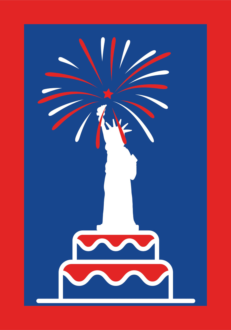 American Birthday Cake Banner Flag 28 x 40 inch Patriotic