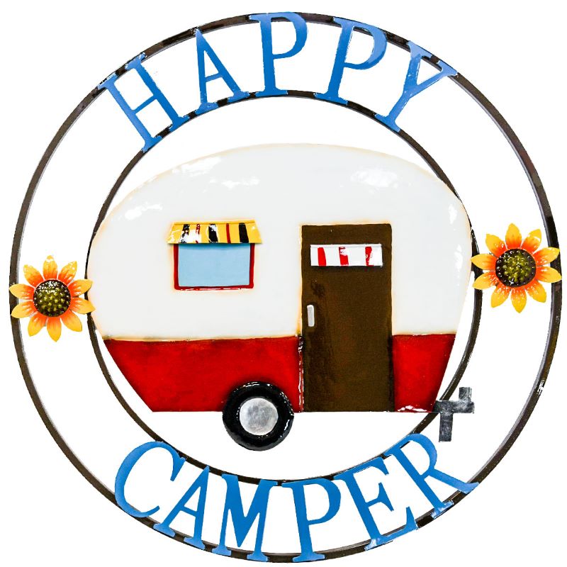 Happy Camper Metal Plaque 27 inches