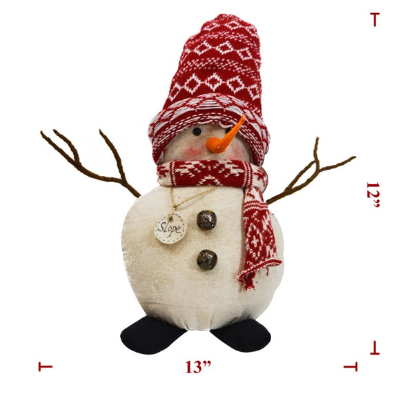 Cloth Standing Snowman - 12 inches