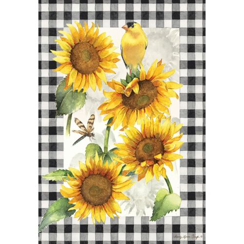 Sunflower and Goldfinch Garden Suede Flag