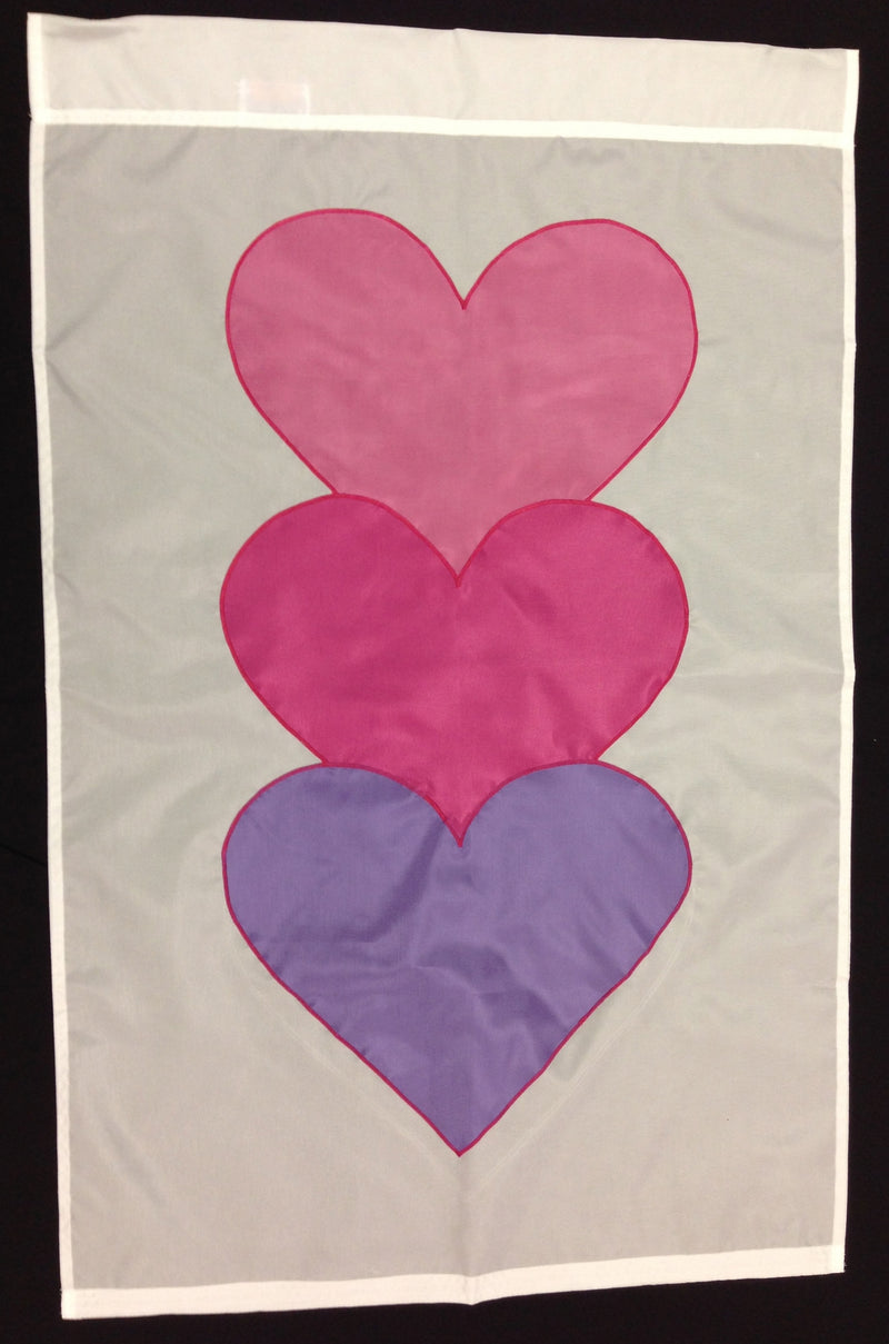 Stacked Hearts Banner Flag 28 x 40 inch Valentine's Day